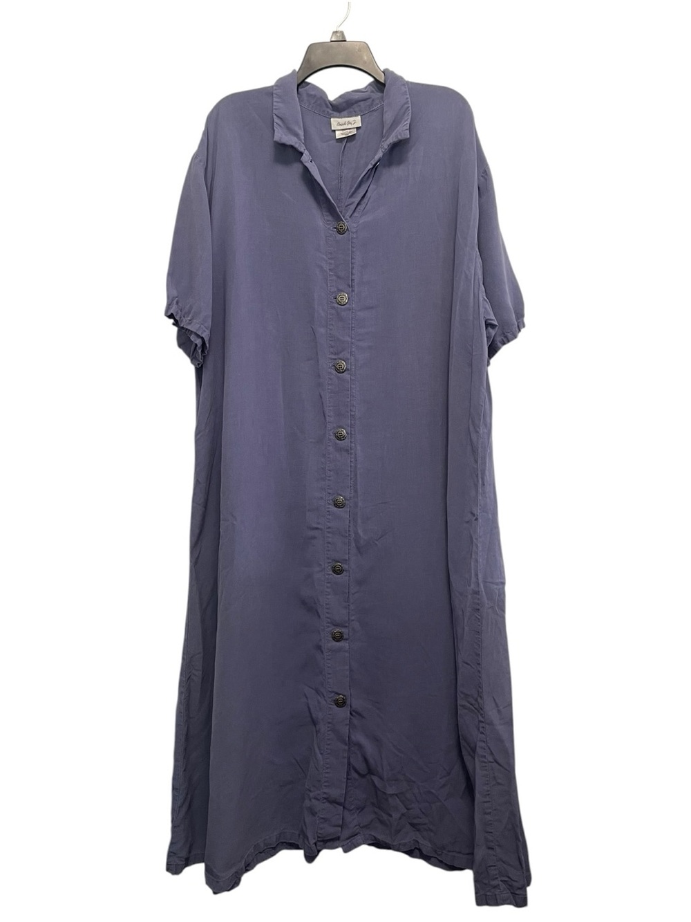 Vintage Amanda Gray 2 Dress Womens 3X Button Front Relaxed Lagenlook Lavender